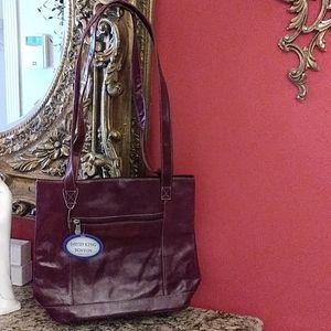 0415 David King Boston Genuine Leather Handbag